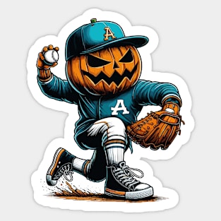 Halloween Baseball Player Sticker